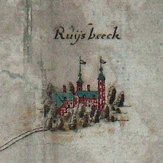 Detail Caert Listers Huys uit 1661 - kasteel Ruysbeeck